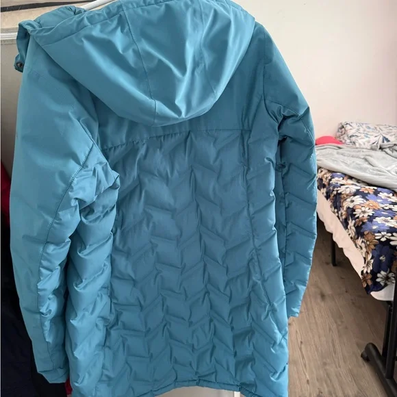 Columbia Women's turquoise long Puffer Jacket - Picture 4 of 4